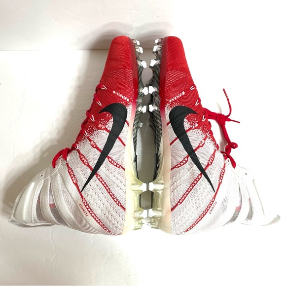 Nike Vapor Untouchable 3 Elite Flyknit Cleats White Red Size 12.5 AO3006-160 - Picture 5 of 8